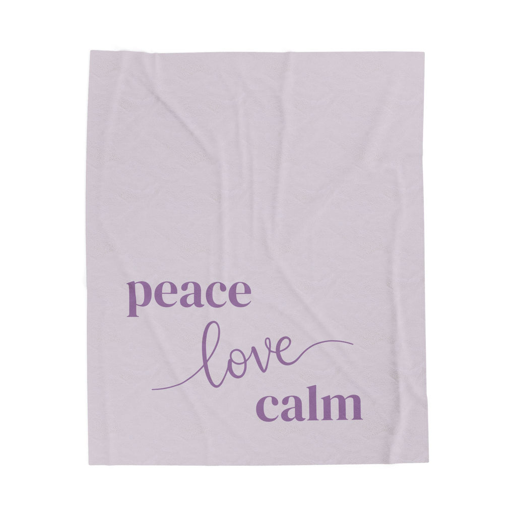 Throw Blanket - Peace Love Calm - Orchid Tint