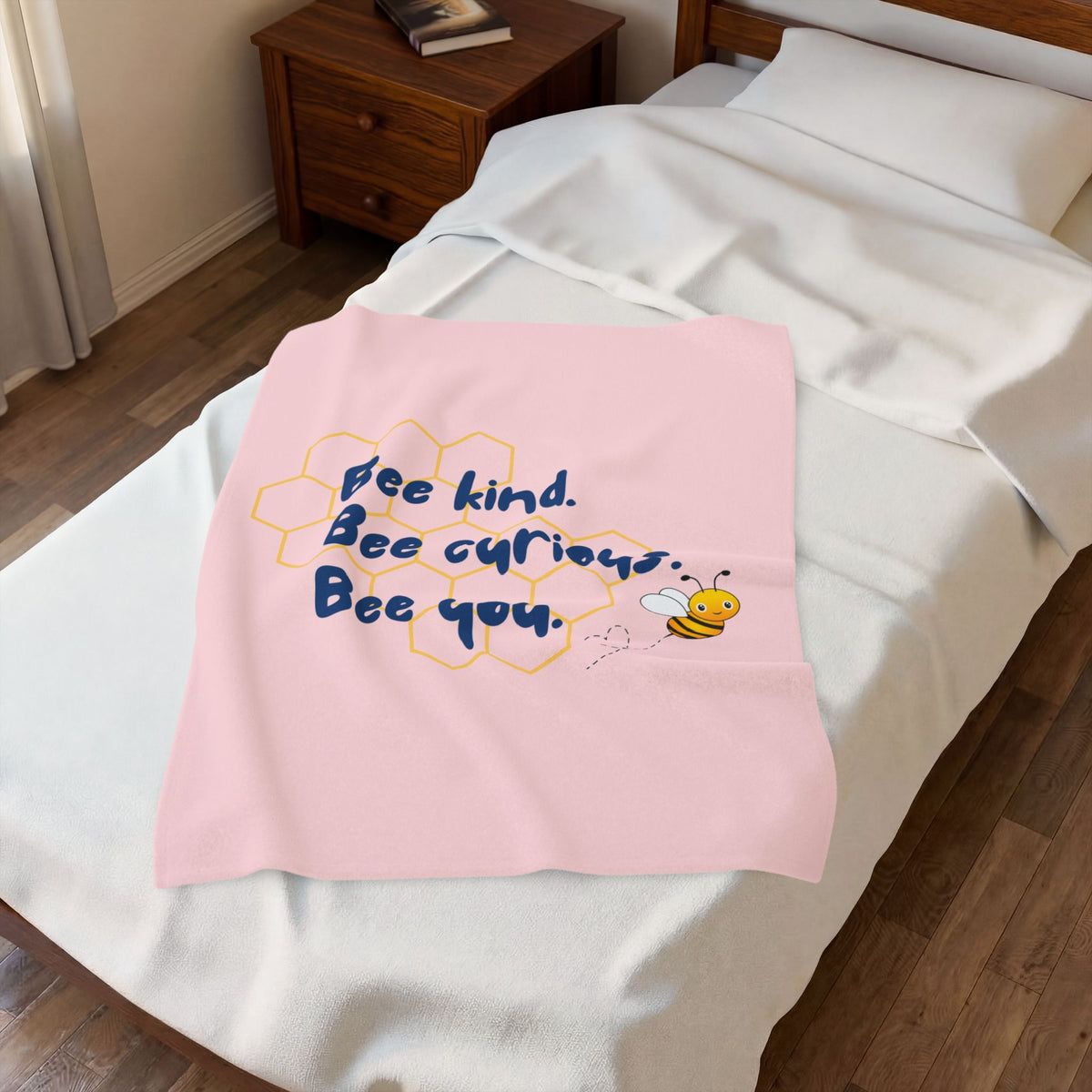 Kids Throw Blanket - Bee You - Pink