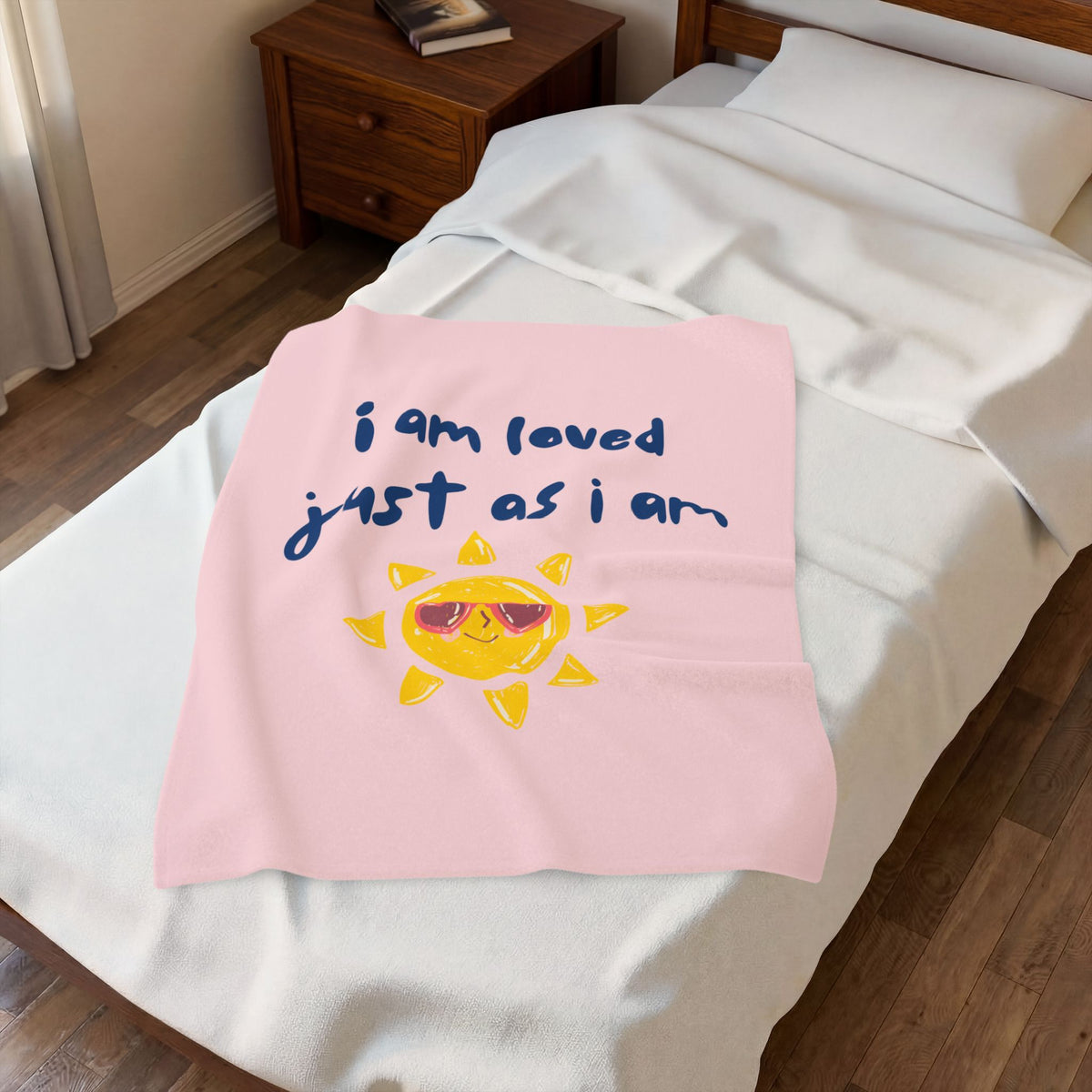 Kids Throw Blanket - I am Loved - Pink