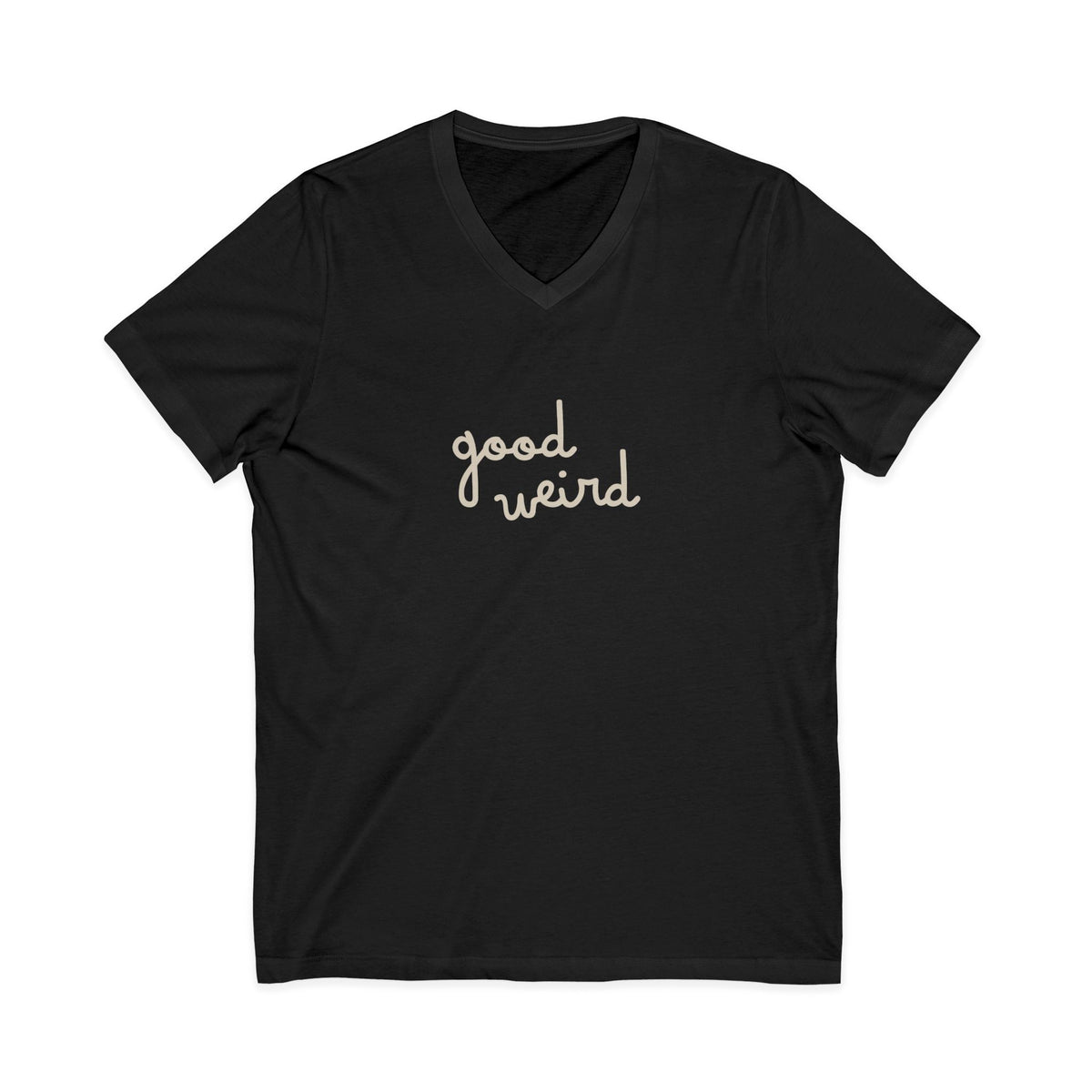Good Weird | Unisex Graphic V-neck | Affirmation T-shirt | The MindfulMe Company