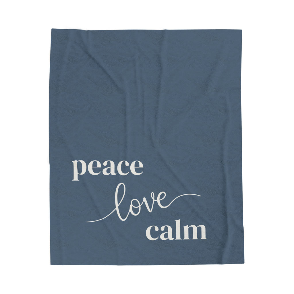 Throw Blanket - Peace Love Calm - Blue Fusion