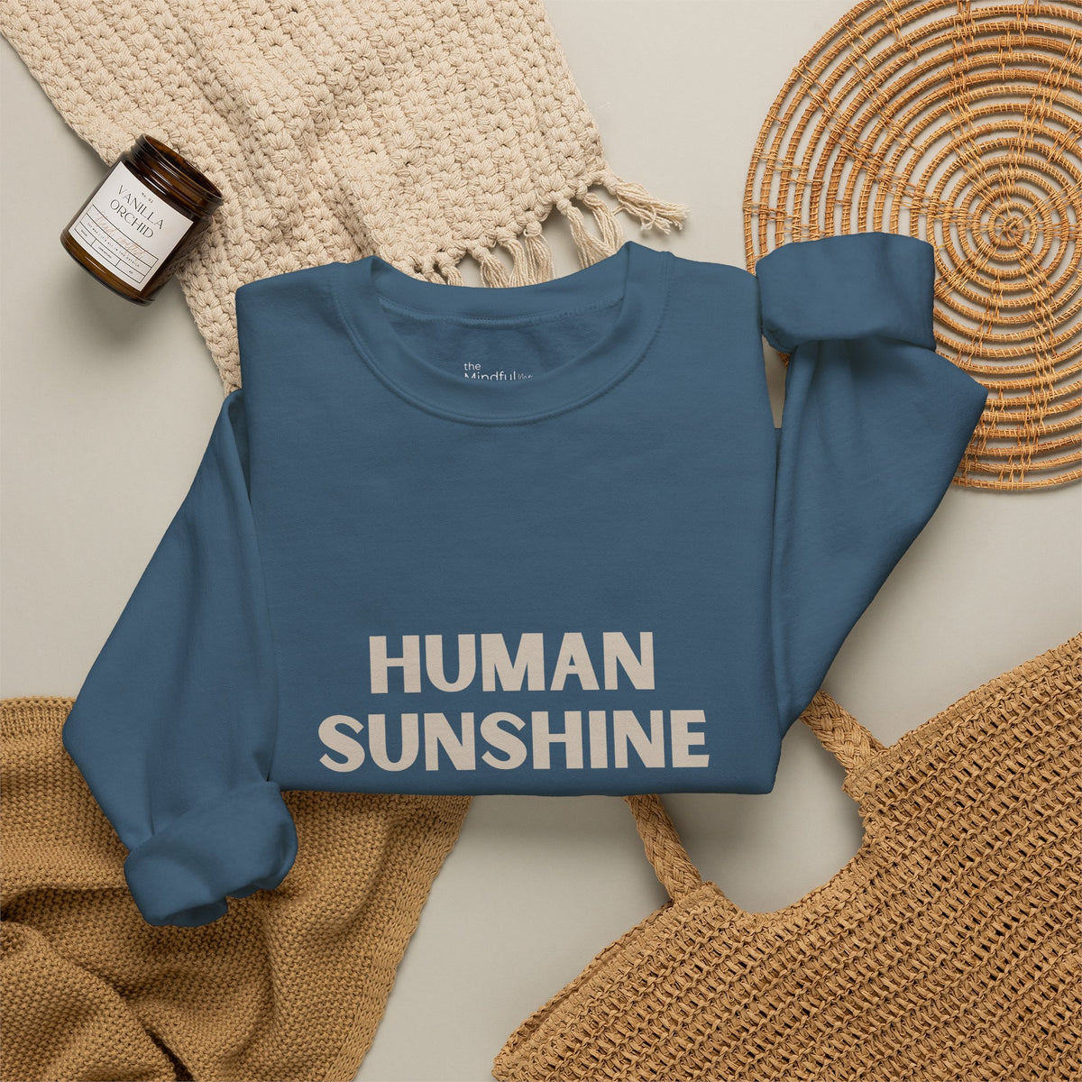 Human Sunshine | Unisex Graphic Crewneck | Affirmation Sweatshirt | The MindfulMe Company