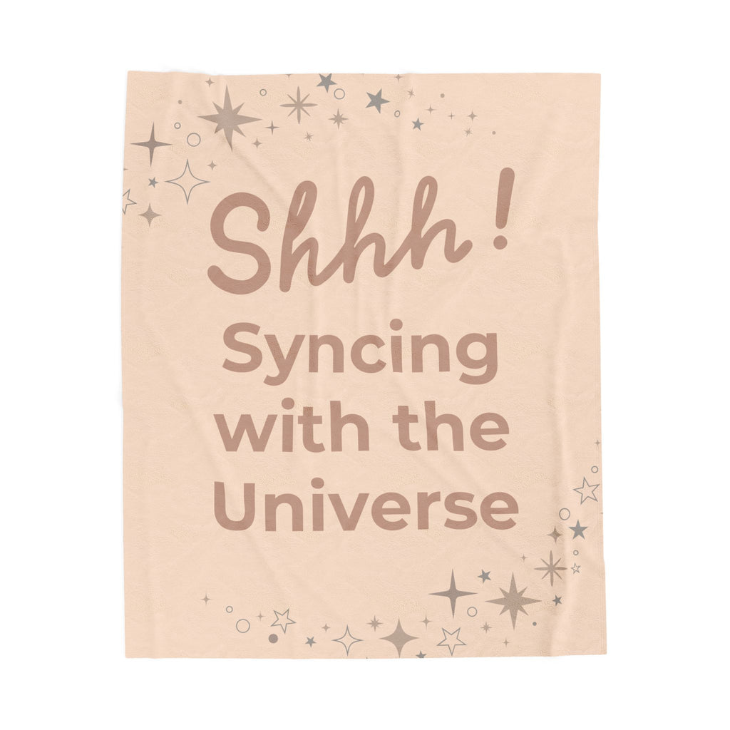 Throw Blanket - Syncing with the Universe - Creamy Peach