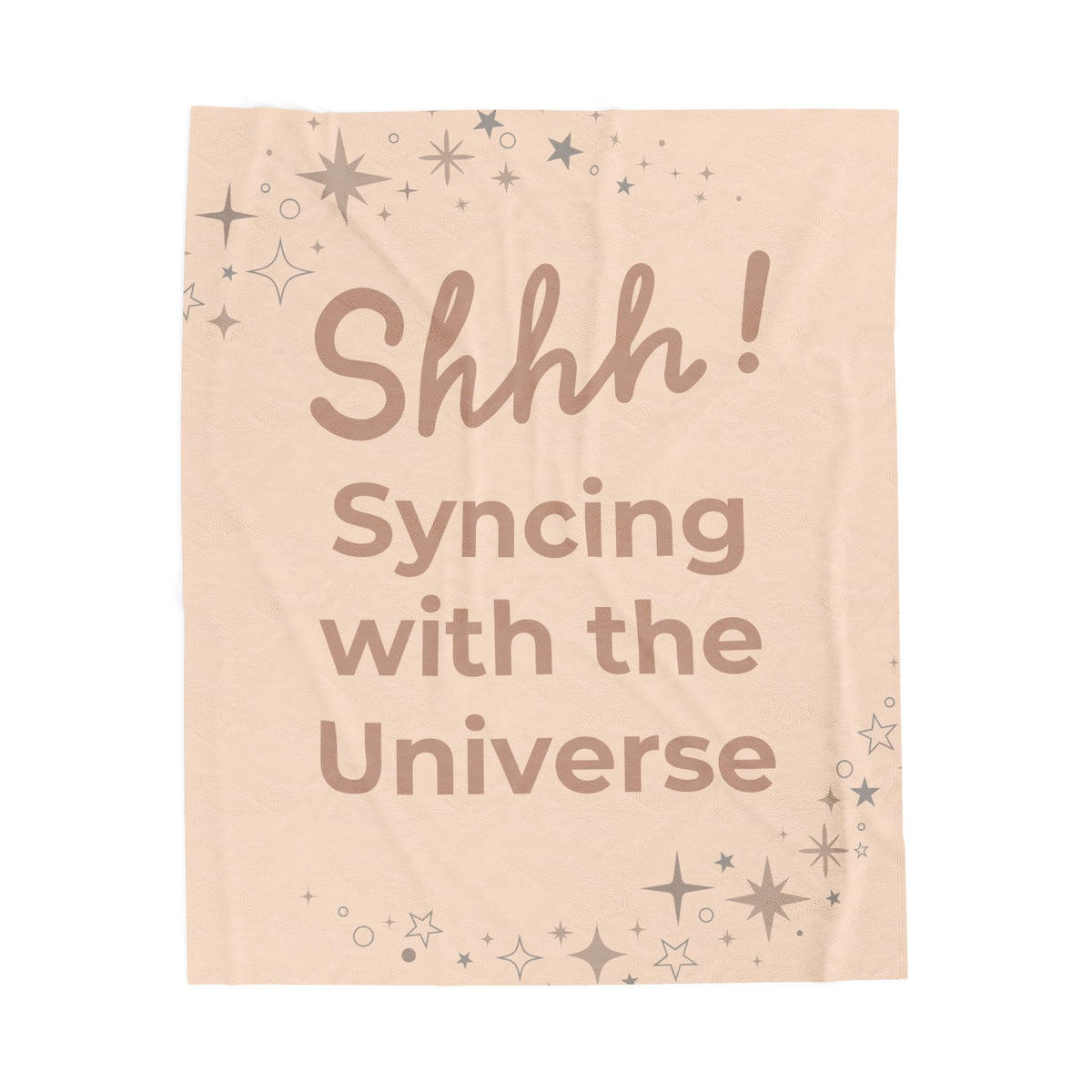 Throw Blanket - Syncing with the Universe - Creamy Peach