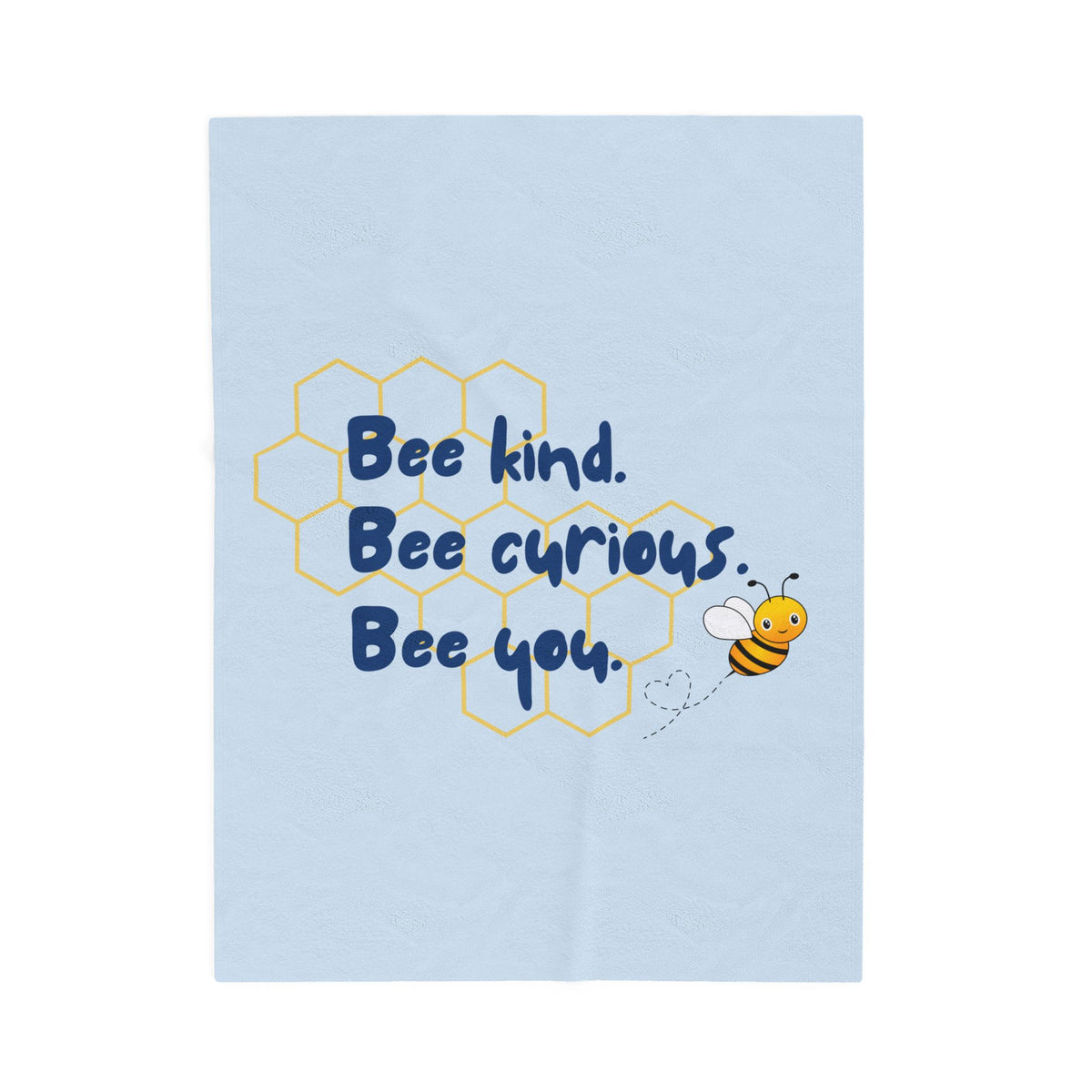 Kids Throw Blanket - Bee You - Blue