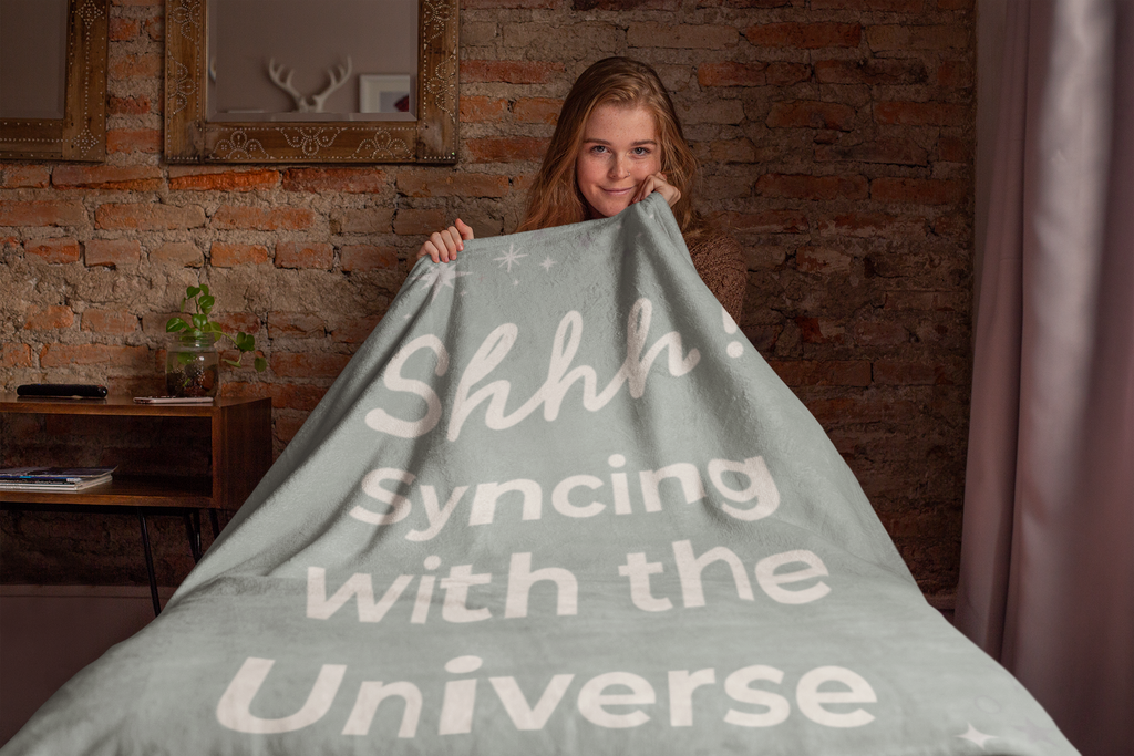 Throw Blanket - Syncing with the Universe - Misty Sage