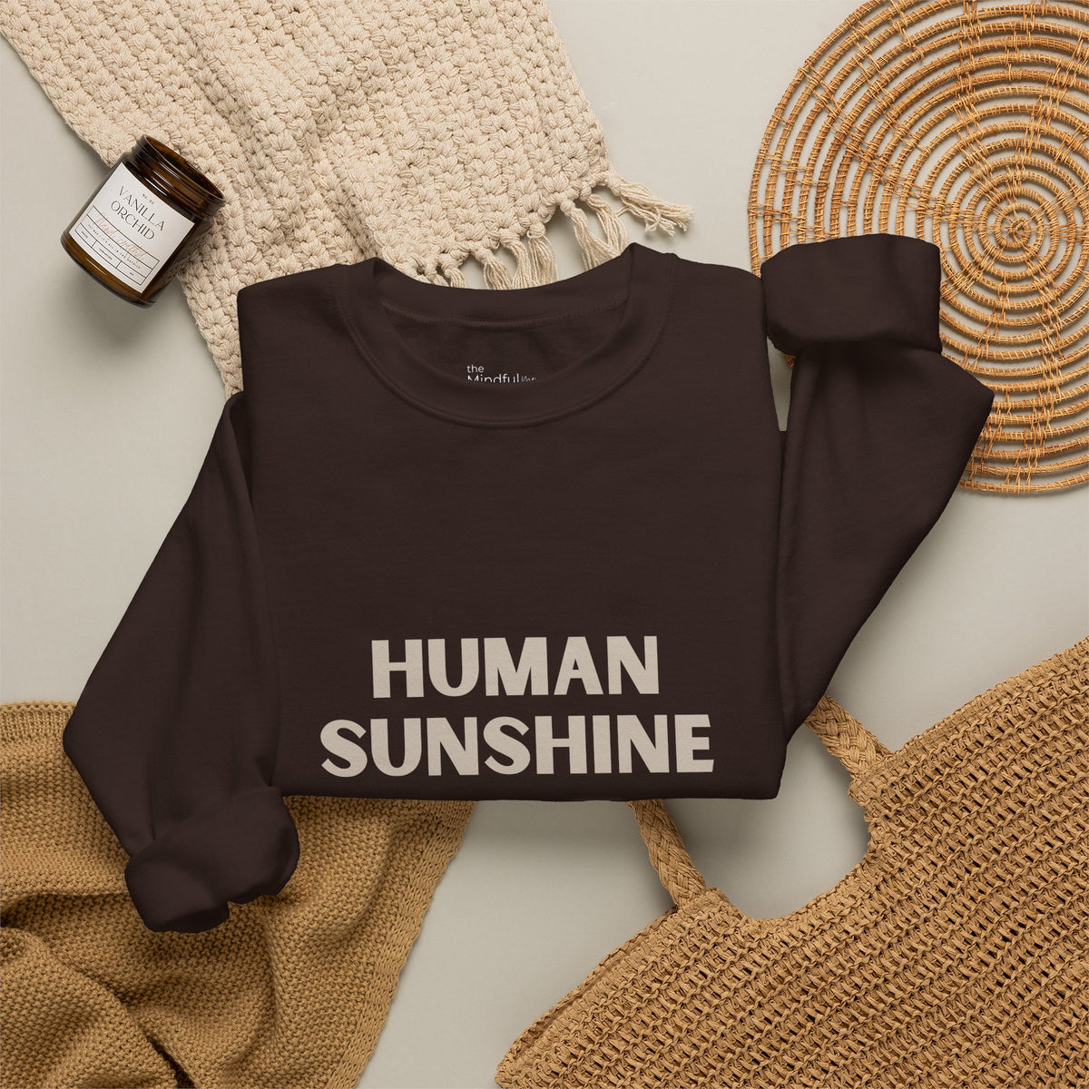 Human Sunshine | Unisex Graphic Crewneck | Affirmation Sweatshirt | The MindfulMe Company