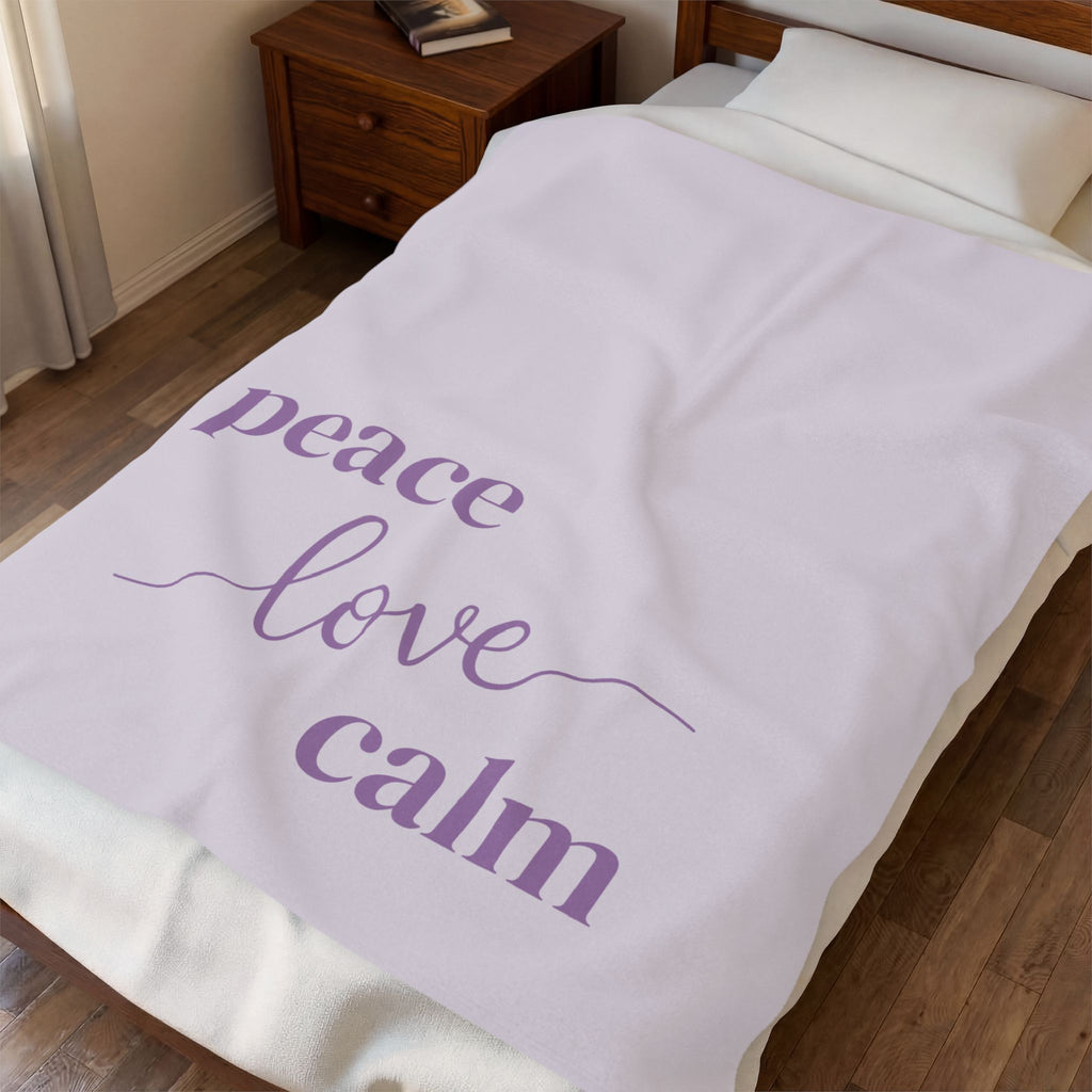Throw Blanket - Peace Love Calm - Orchid Tint