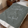 Throw Blanket - Safe Supported Loved - Hematite