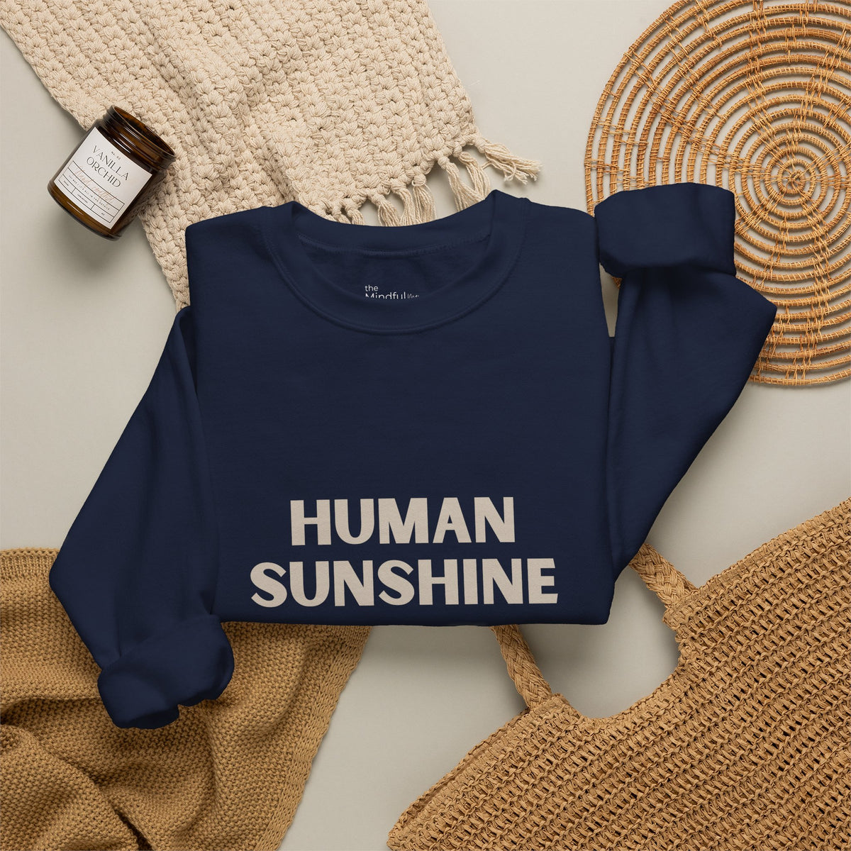 Human Sunshine | Unisex Graphic Crewneck | Affirmation Sweatshirt | The MindfulMe Company