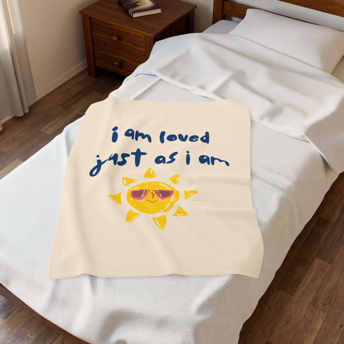 Kids Throw Blanket - I am Loved - Peach