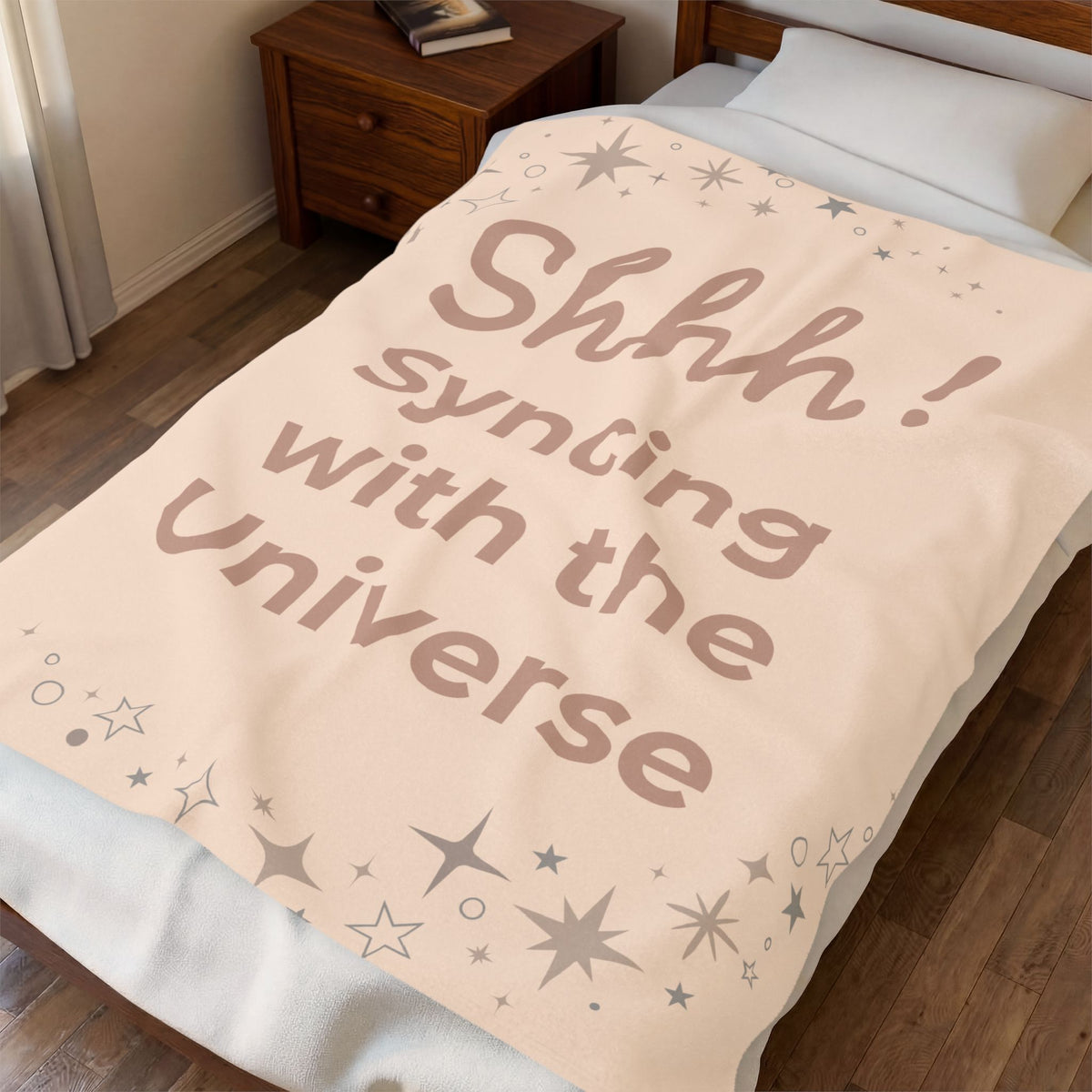 Throw Blanket - Syncing with the Universe - Creamy Peach