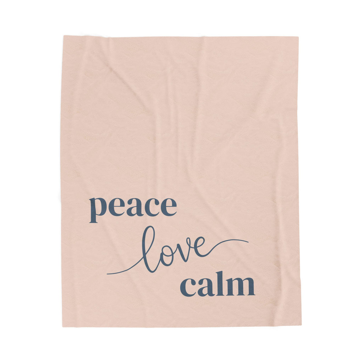 Throw Blanket - Peace Love Calm - Peach Dust