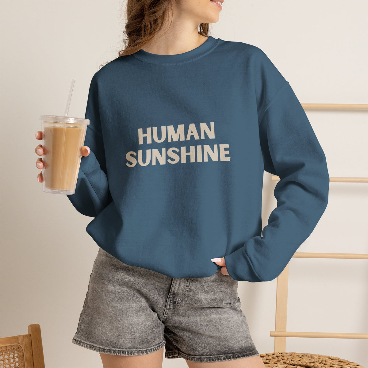 Human Sunshine | Unisex Graphic Crewneck | Affirmation Sweatshirt | The MindfulMe Company